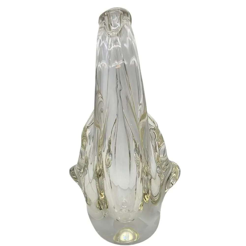 ITALIAN MURANO MCM ART GLASS BASKET ABSTRACT WITH POLISHED PONTIL 8